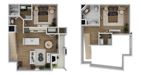 Floor plan for 2 beds, 2 baths, 1141 sqft